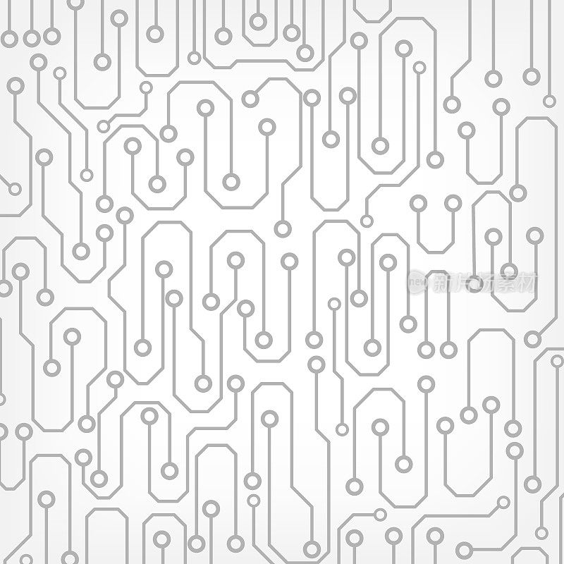 Circuit Board Technology Information Pattern Concept Vector Background. Grayscale Color Abstract PCB Trace Data Infographic Design Illustration.